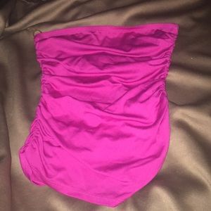 Pink ruched tube top